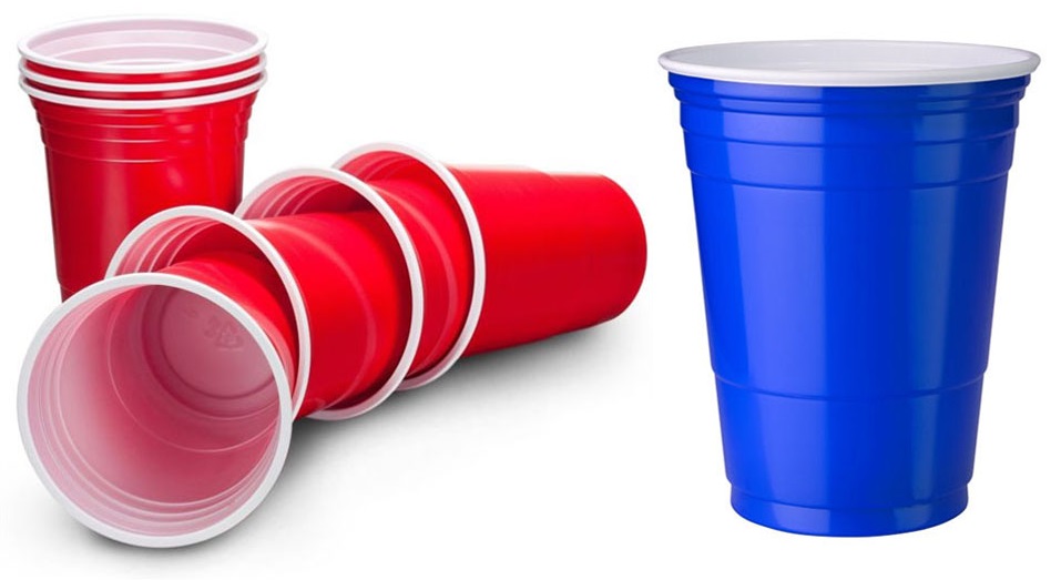Red and blue solo cups