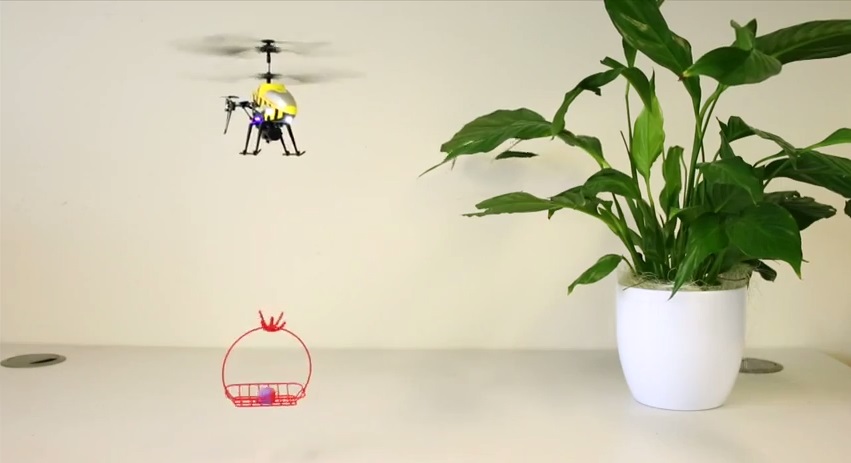 Helicopter with basket