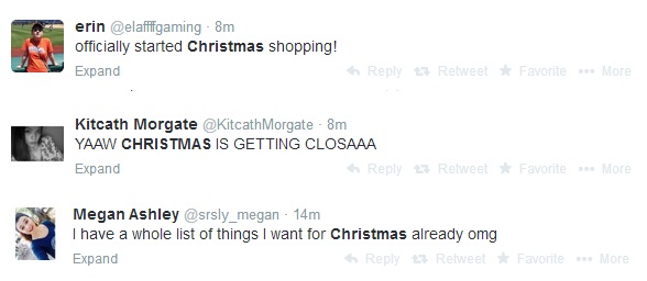 Tweets about Christmas