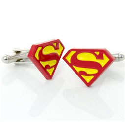 Superman Logo Cufflinks (Red & Yellow)