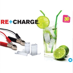 Recharge Ice Tray: Battery Shaped Ice Cubes