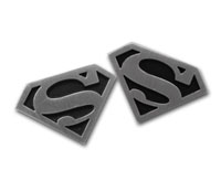 Superman Logo Cufflinks (Silver & Black)