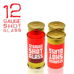 12 Gauge Shot Glasses: Bullet Shaped Shot Glasses (4 per pack)