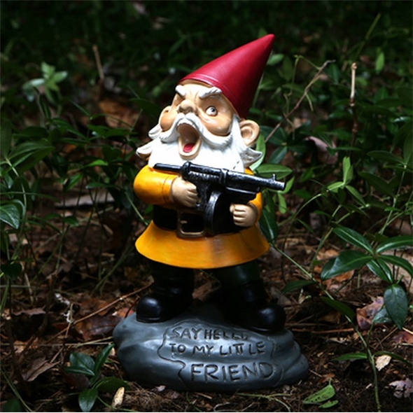 Angry Garden Gnome With Gun Gadget Inspector