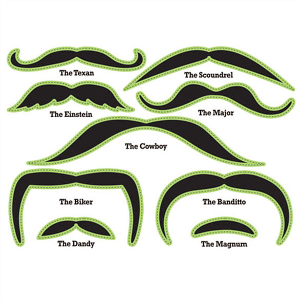 Glow in the Dark Moustache Face Tattoo