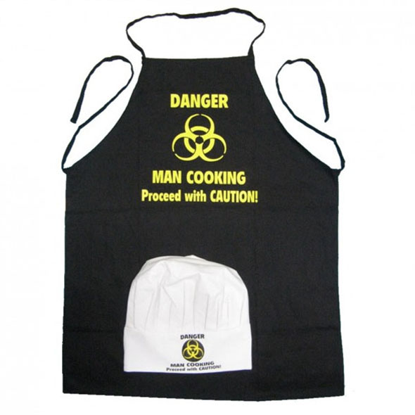 Danger - Man Cooking (Apron and Hat Set)