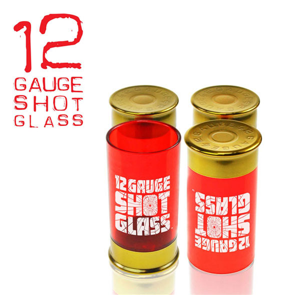 12 Gauge Shot Glasses: Bullet Shaped Shot Glasses (4 per pack)