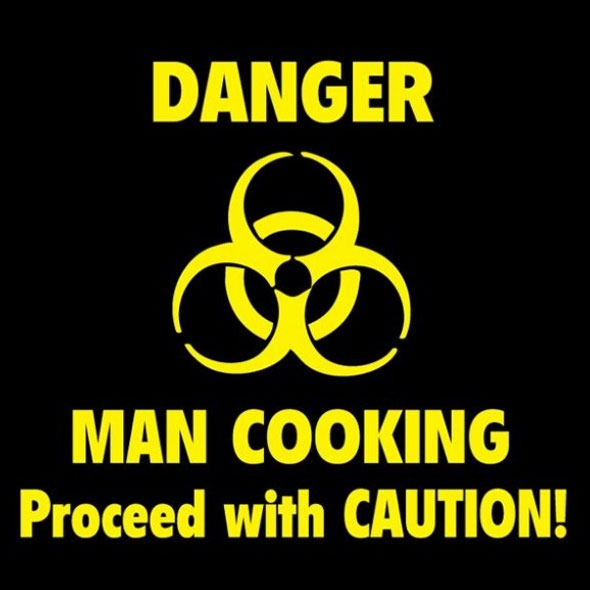 Danger - Man Cooking (Apron and Hat Set)