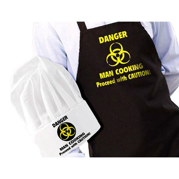 Danger - Man Cooking (Apron and Hat Set)