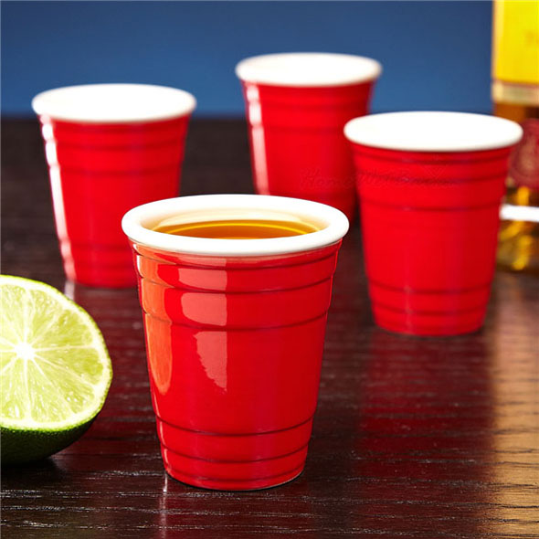 Red Cup Party Shot Glasses (Ceramic)