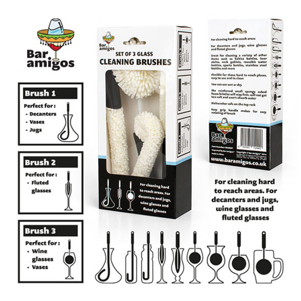 Bar Amigos Set of 3 Cleaning Brushes