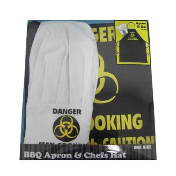 Danger - Man Cooking (Apron and Hat Set)