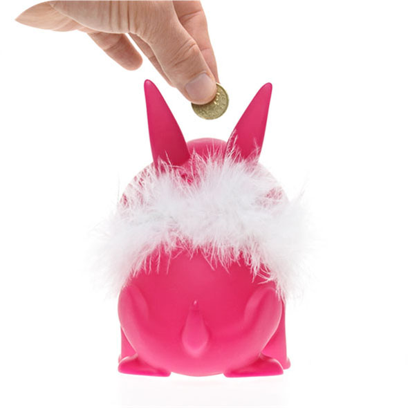 Bulldog Piggy Bank: Feather Boa