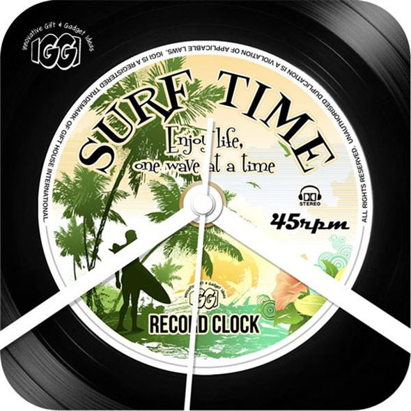 Retro Record Clock: Surf Time