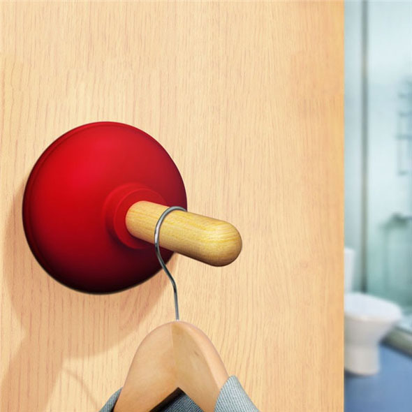 Plunged - Toilet Plunger Shaped Door Hook